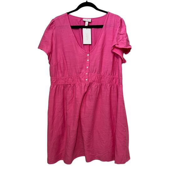 Isabel Maternity by Ingrid & Isabel Pink Woven Mini Maternity Dress - XXL - NWT - Picture 1 of 7